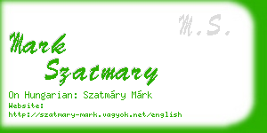 mark szatmary business card