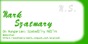 mark szatmary business card